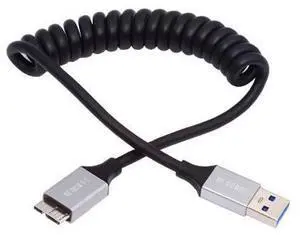 Cable USB 3.0 Type-A Male to Micro-USB3.0 Male Stretch Coiled Cable 100cm Extension 5Gbps for Disk Phone Camera Data Cable USB 3.0 Type-A Male to Micro-USB3.0 Male Stretch Coiled Cable 100cm Extension 5Gbps for Disk Phone Camera Data