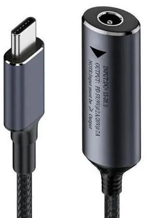 Cable DC Jack 5.5X2.5mm Input to USB-C Type-C Power 140W Charge Cable for Laptop Phone PD9V 5V 20V Cable DC Jack 5.5X2.5mm Input to USB-C Type-C Power 140W Charge Cable for Laptop Phone PD9V 5V 20V
