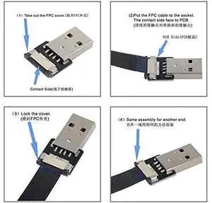 Up Down Angled USB 2.0 Type-A Male to USB-C Type-C Male Data Flat Slim FPC Cable for FPV & Disk & Phone 50CM Up Down Angled USB 2.0 Type-A Male to USB-C Type-C Male Data Flat Slim FPC Cable for FPV & Disk & Phone 50CM