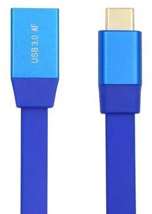 Ultra Flat Slim USB 3.0 Type-C Male USB-C to OTG USB3.0 Type-A Female Cable On-The-Go Blue 10Gbps for Laptop Computer Disk SSD Camera Data 20cm Ultra Flat Slim USB 3.0 Type-C Male USB-C to OTG USB3.0 Type-A Female Cable On-The-Go Blue 10Gbps for Laptop Computer Disk SSD Camera Data 20cm