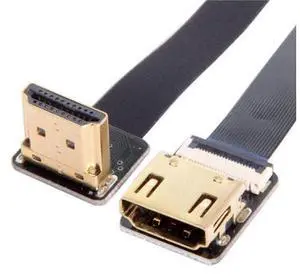 CYFPV HDMI Male to Female FPC Flat Extension Cable for Camera HDTV Multicopter Aerial Photography 90 Degree UP Angled 0.5M CYFPV HDMI Male to Female FPC Flat Extension Cable for Camera HDTV Multicopter Aerial Photography 90 Degree UP Angled 0.5M