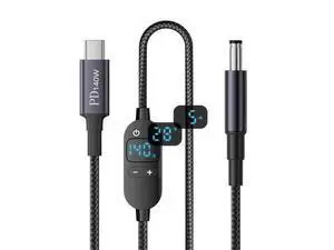 Type C USB-C Input to 20V 15V 12V 9V 5V DC 5.5 * 2.5mm Output Power Smart LED Display 100W 140W 65W PD Charge Cable for Laptop Type C USB-C Input to 20V 15V 12V 9V 5V DC 5.5 * 2.5mm Output Power Smart LED Display 100W 140W 65W PD Charge Cable for Laptop