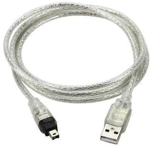 USB Male to Firewire IEEE 1394 4Pin Male iLink Adapter Cord Cable for DCR-TRV75E DV 1m USB Firewire Cable USB Male to Firewire IEEE 1394 4Pin Male iLink Adapter Cord Cable for DCR-TRV75E DV 1m USB Firewire Cable