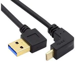 Up & Down Angled USB 3.1 USB-C to Right Angled 90 Degree A Male Data Cable for Laptop & Tablet & Cell Phone 100cm Up & Down Angled USB 3.1 USB-C to Right Angled 90 Degree A Male Data Cable for Laptop & Tablet & Cell Phone 100cm