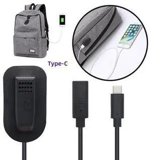 USB-C 65W Type-C Male to Female Extension Cable for Backpack Charging Practical Convenient Outdoor Travel Camping External USB-C 65W Type-C Male to Female Extension Cable for Backpack Charging Practical Convenient Outdoor Travel Camping External