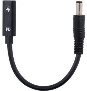 Type C USB-C Female Input to DC 5.5x2.1mm Cable fit for Laptop DC 19.5V Type C USB-C Female Input to DC 5.5x2.1mm Cable fit for Laptop DC 19.5V