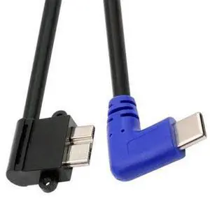 USB C Host to Micro USB 3.0 90 Degree Right Angled Extension Data Cable 0.3M USB C Host to Micro USB 3.0 90 Degree Right Angled Extension Data Cable 0.3M