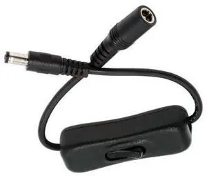 DC Power Switch Extension Cable DC 5.5x2.1mm Male to Female with On/Off Power Switch Button DC 5V Power Extension Cable, Black, CY-PW-012-DC DC Power Switch Extension Cable DC 5.5x2.1mm Male to Female with On/Off Power Switch Button DC 5V Power Extension Cable, Black, CY-PW-012-DC