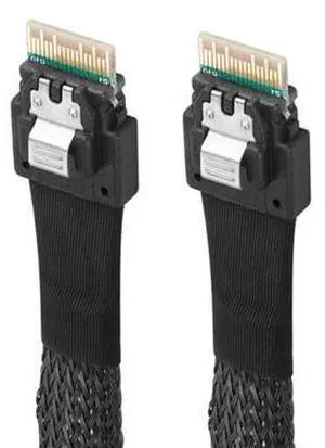 Slimline Cable PCI-E SAS 4.0 SFF-8654 4i 38pin Host to SFF-8654 Slim SAS Target Cable 40cm Slimline Cable PCI-E SAS 4.0 SFF-8654 4i 38pin Host to SFF-8654 Slim SAS Target Cable 40cm