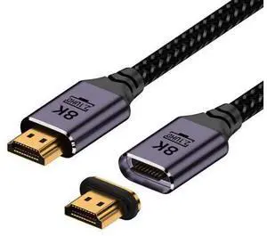 HDMI 2.1 Magnetic Connector Cable,HDMI Male to Male 8K@60Hz 4K@120Hz 48Gbps Ultra High-Speed Gold-Plated Nylon Braided Cable 0.5M for TV, Monitor, Computer HDMI 2.1 Magnetic Connector Cable,HDMI Male to Male 8K@60Hz 4K@120Hz 48Gbps Ultra High-Speed Gold-Plated Nylon Braided Cable 0.5M for TV, Monitor, Computer