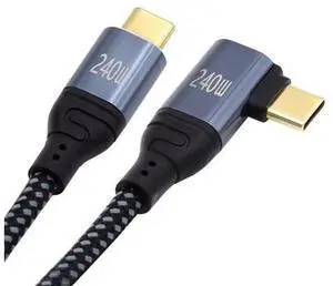 USB-C 240W Type-C Cable 480Mbps 48V 5A Left Right Angled 90 Degree Compatible with USB2.0 100W Charging for Laptop Tablet Phone 100cm USB-C 240W Type-C Cable 480Mbps 48V 5A Left Right Angled 90 Degree Compatible with USB2.0 100W Charging for Laptop Tablet Phone 100cm