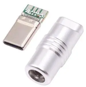 USB C DIY Connector Aluminum Alloy USB 3.0 Type C Male Plug Port Repair Replacement Solder Adapter for OD 4.0-6.0mm Cable Silver USB C DIY Connector Aluminum Alloy USB 3.0 Type C Male Plug Port Repair Replacement Solder Adapter for OD 4.0-6.0mm Cable Silver