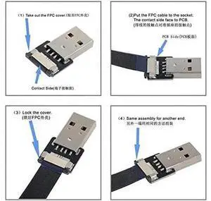 Up Angled USB 2.0 Type-A Male to Type-A Male Data Flat Slim FPC Cable 90 Degree for FPV & Disk & Scanner & Printer 200CM Up Angled USB 2.0 Type-A Male to Type-A Male Data Flat Slim FPC Cable 90 Degree for FPV & Disk & Scanner & Printer 200CM