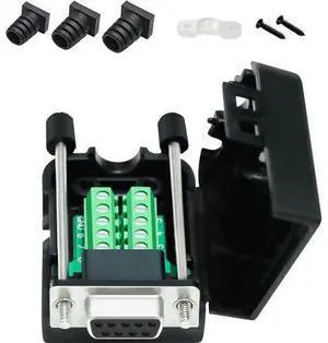 DTECH DB9 Breakout Connector DB-9 Female RS232 Serial Adapter Solderless Module Board with Screw Terminals Block, Case, Long Bolts and Tail Pipes DTECH DB9 Breakout Connector DB-9 Female RS232 Serial Adapter Solderless Module Board with Screw Terminals Block, Case, Long Bolts and Tail Pipes