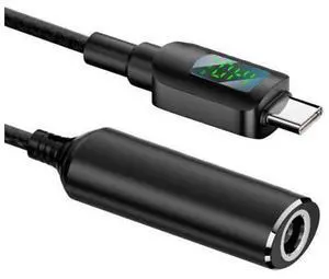 DC Jack 7.9x5.4mm Input to USB-C Type-C Power 140W Smart LED Display Charge Cable for Laptop Phone PD9V/5V/20V/7A DC Jack 7.9x5.4mm Input to USB-C Type-C Power 140W Smart LED Display Charge Cable for Laptop Phone PD9V/5V/20V/7A