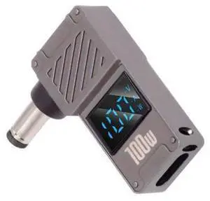 USB C to DC Adapter,USB C Female to DC 5.5x2.1mm Barrel Jack Plug PD 100W Laptop Fast Charging Adapter with Wattage Display USB C to DC Adapter,USB C Female to DC 5.5x2.1mm Barrel Jack Plug PD 100W Laptop Fast Charging Adapter with Wattage Display