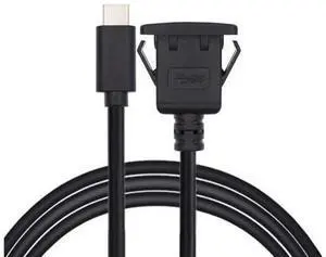 Waterproof Dustproof USB-C Type-C USB 3.1 10Gbps Extension Flush Car Latch Mount Extension Cable for Dashboard Panel Waterproof Dustproof USB-C Type-C USB 3.1 10Gbps Extension Flush Car Latch Mount Extension Cable for Dashboard Panel