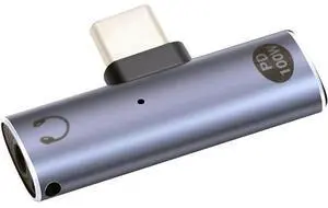 2 in 1 USB C to Audio and Charger Adapter,USB C to 3.5mm Headphone Jack and PD 100W Fast Charging Support Charge & Misuc at Same time 2 in 1 USB C to Audio and Charger Adapter,USB C to 3.5mm Headphone Jack and PD 100W Fast Charging Support Charge & Misuc at Same time