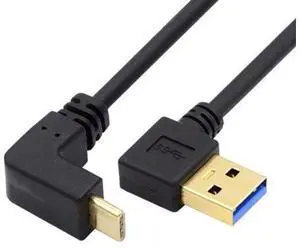 CY Up & Down Angled USB-C USB 3.1 to 90 Degree Left Angled A Male Data Cable for Tablet & Cell Phone 100cm Type-06 CY Up & Down Angled USB-C USB 3.1 to 90 Degree Left Angled A Male Data Cable for Tablet & Cell Phone 100cm Type-06