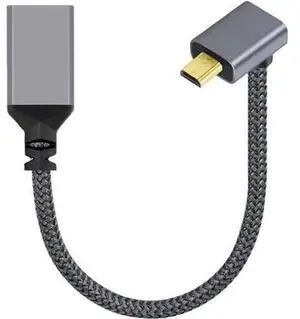 4K Type-D Micro HDMI 1.4 Male 90 Degree Up Angled to HDMI Female Extension Cable for DV MP4 Camera DC Laptop 4K Type-D Micro HDMI 1.4 Male 90 Degree Up Angled to HDMI Female Extension Cable for DV MP4 Camera DC Laptop