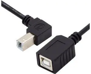 USB 2.0 B Type Male to Female Extension Cable Down Angled 90 Degree 20cm for Printer Scanner Disk USB 2.0 B Type Male to Female Extension Cable Down Angled 90 Degree 20cm for Printer Scanner Disk