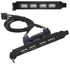 Cable Internal Four USB2.0 Female Mount Panel to Motherboard 9pin Baffle Cable with Extral SATA Power and 12cm Bracket Cable Internal Four USB2.0 Female Mount Panel to Motherboard 9pin Baffle Cable with Extral SATA Power and 12cm Bracket