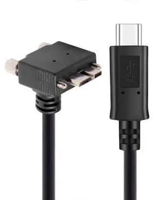 USB C to Micro USB 3.0 Data Cable 90 Degree UP Angled with Screw Mount 5Gbps USB C to Micro USB 3.0 Data Cable 90 Degree UP Angled with Screw Mount 5Gbps