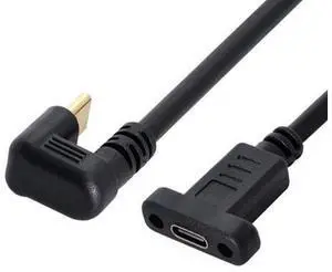 USB 3.1 Gen 2 10Gbps USB C Male to Female 180 Degree U Shape Angled Fast Charging Data Video Transfer Extension Cable with Panel Mount Hole 0.3M USB 3.1 Gen 2 10Gbps USB C Male to Female 180 Degree U Shape Angled Fast Charging Data Video Transfer Extension Cable with Panel Mount Hole 0.3M