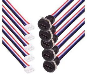 5pcs/Set DIY OEM Type C Female Socket to 4Pin Header Cable Pitch=2.0mm Panel Mount Type DC 5V Power Data 5pcs/Set DIY OEM Type C Female Socket to 4Pin Header Cable Pitch=2.0mm Panel Mount Type DC 5V Power Data