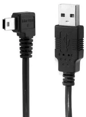 Mini USB B Type 5pin Male Left Angled 90 Degree to USB 2.0 Male Data Cable 5 Meters with EMI Ferrite Core Mini USB B Type 5pin Male Left Angled 90 Degree to USB 2.0 Male Data Cable 5 Meters with EMI Ferrite Core