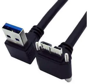 USB 3.0 to Micro USB 3.0 90 Degree Down Angled with Locking Screw Panel Cable 25cm USB 3.0 to Micro USB 3.0 90 Degree Down Angled with Locking Screw Panel Cable 25cm