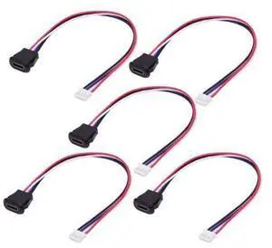 5 Pack 2.0mm Pitch 4Pin to USB C Female DC 5V 3A Flush Mount Charging Socket Port Conversion Cable Adapter 5 Pack 2.0mm Pitch 4Pin to USB C Female DC 5V 3A Flush Mount Charging Socket Port Conversion Cable Adapter