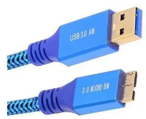 USB 3.0 Type-A Male to USB3.0 Micro-B Male Cable Extension Blue Sleeve 5Gbps for Disk SSD Camera Data 30cm USB 3.0 Type-A Male to USB3.0 Micro-B Male Cable Extension Blue Sleeve 5Gbps for Disk SSD Camera Data 30cm