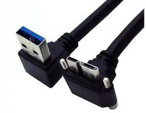 25cm USB 3.0 to Micro USB 3.0 90 Degree UP Angled Cable with Locking Screw Panel for Photography, Data Transfer 25cm USB 3.0 to Micro USB 3.0 90 Degree UP Angled Cable with Locking Screw Panel for Photography, Data Transfer