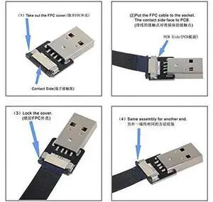 USB 2.0 Type-A Male to Female Extension Data Flat Slim FPC Cable for FPV & Disk & Scanner & Printer 50CM USB 2.0 Type-A Male to Female Extension Data Flat Slim FPC Cable for FPV & Disk & Scanner & Printer 50CM