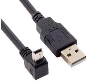 Mini USB B Type 5pin Male UP Angled 90 Degree to USB 2.0 Male Data Cable 5 Meters with EMI Ferrite Core 50cm Mini USB B Type 5pin Male UP Angled 90 Degree to USB 2.0 Male Data Cable 5 Meters with EMI Ferrite Core 50cm