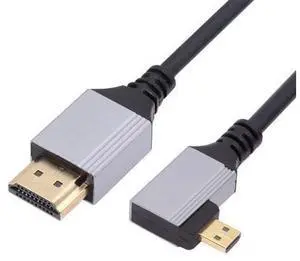 90 Degree Left Angled Micro HDMI 2.1 Ultra Thin HDTV Cable 8K 4K Hyper Super Flexible Slim Cord Type-A to Type-D for Camera HDTV 50cm 90 Degree Left Angled Micro HDMI 2.1 Ultra Thin HDTV Cable 8K 4K Hyper Super Flexible Slim Cord Type-A to Type-D for Camera HDTV 50cm