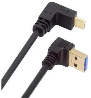 USB 3.1 USB-C Reversible Angled to 90 Degree Up Angled A Male Data Cable for Tablet Phone 100cm USB 3.1 USB-C Reversible Angled to 90 Degree Up Angled A Male Data Cable for Tablet Phone 100cm