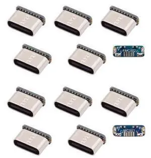 10 Pack USB C DIY Connector,Micro USB 5Pin to USB C Female Socket Port Repair Replacement Solder Adapter with Standard Pinout/Reversible Pinout 10 Pack USB C DIY Connector,Micro USB 5Pin to USB C Female Socket Port Repair Replacement Solder Adapter with Standard Pinout/Reversible Pinout