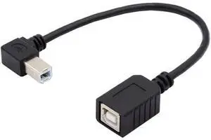 USB 2.0 B Type Male to Female Extension Cable Left Angled 90 Degree 20cm for Printer Scanner Disk USB 2.0 B Type Male to Female Extension Cable Left Angled 90 Degree 20cm for Printer Scanner Disk
