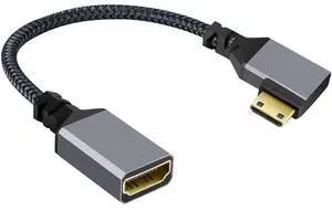4K Type-C MINI HDMI 1.4 Male 90 Degree Right Angled to HDMI Female Extension Cable for DV MP4 Camera DC Laptop 4K Type-C MINI HDMI 1.4 Male 90 Degree Right Angled to HDMI Female Extension Cable for DV MP4 Camera DC Laptop