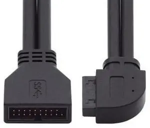Right Angled USB 3.0 20Pin 19Pin Male to Female Extension 5Gbps Cable 90 Degree for Motherboard Mainboard Right Angled USB 3.0 20Pin 19Pin Male to Female Extension 5Gbps Cable 90 Degree for Motherboard Mainboard