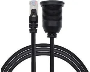 1m Waterproof Dustproof Screw Locking CAT6 RJ45 Male to Female LAN Ethernet Network Extension Cable Car Panel Mount Design 1m Waterproof Dustproof Screw Locking CAT6 RJ45 Male to Female LAN Ethernet Network Extension Cable Car Panel Mount Design