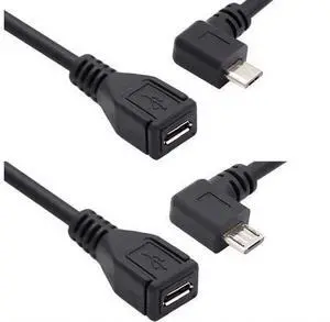 CY Micro USB 2.0 Male to Micro USB 2.0 Female Extension Cable Left & Right 90 Degree Angled Full Pin Connected 0.5M CY Micro USB 2.0 Male to Micro USB 2.0 Female Extension Cable Left & Right 90 Degree Angled Full Pin Connected 0.5M