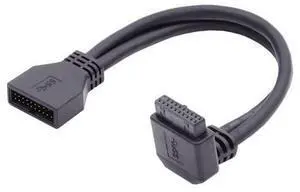 USB 3.0 Front Panel Header 19/20Pin Male to Female 90 Degree Down Angled Mainboard Header Port Extension Cable Adapter USB 3.0 Front Panel Header 19/20Pin Male to Female 90 Degree Down Angled Mainboard Header Port Extension Cable Adapter