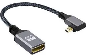 4K Type-D Micro HDMI 1.4 Male 90 Degree Right Angled to HDMI Female Extension Cable for DV MP4 Camera DC Laptop 4K Type-D Micro HDMI 1.4 Male 90 Degree Right Angled to HDMI Female Extension Cable for DV MP4 Camera DC Laptop