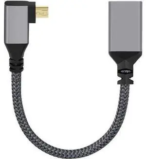 4K Type-D Micro HDMI 1.4 Male 90 Degree Left Angled to HDMI Female Extension Cable for DV MP4 Camera DC Laptop 4K Type-D Micro HDMI 1.4 Male 90 Degree Left Angled to HDMI Female Extension Cable for DV MP4 Camera DC Laptop