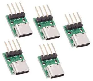 5 Pack USB C DIY Connector, Pitch 2.54mm 4Pin to USB 2.0 Type C Female Socket Port Repair Replacement Solder Adapter 5 Pack USB C DIY Connector, Pitch 2.54mm 4Pin to USB 2.0 Type C Female Socket Port Repair Replacement Solder Adapter