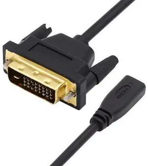 DVI 24+1 Male to Micro HDMI 1.4 Type-D 4K Female Extension Cable for Computer HDTV Graphics Card UHD DVI 24+1 Male to Micro HDMI 1.4 Type-D 4K Female Extension Cable for Computer HDTV Graphics Card UHD