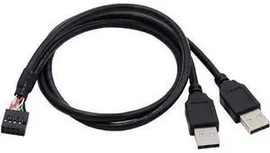 Motherboard 9Pin 10Pin Female Housing to Dual USB 2.0 Male Type-A Cable 50cm Motherboard 9Pin 10Pin Female Housing to Dual USB 2.0 Male Type-A Cable 50cm
